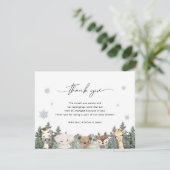 森の森のベビーベビーシャワー外は寒い サンキューカード (スタンド正面)