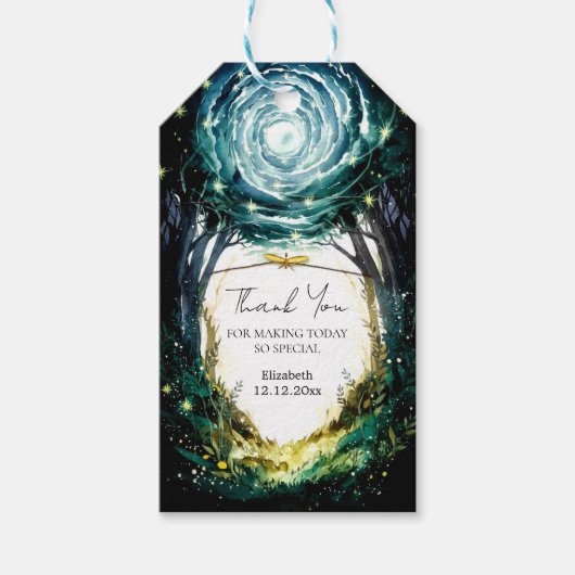 森の森の中に赤ちゃんシャワー ギフトタグ (正面)