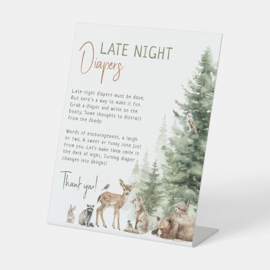 森の森の動物のおむつ 台座サイン (正面)