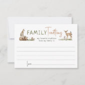 森の森の動物の家族の伝統カード サンキューカード (正面)