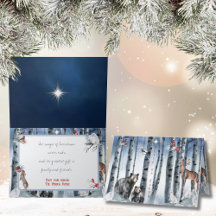 森の森の動物の平和カード