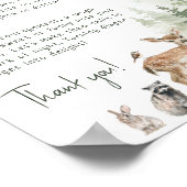 森の森の動物の深夜おむつサイン ポスター (角)