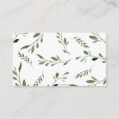 森の森の動物の緑の本ベビー エンクロージャーカード (裏面)