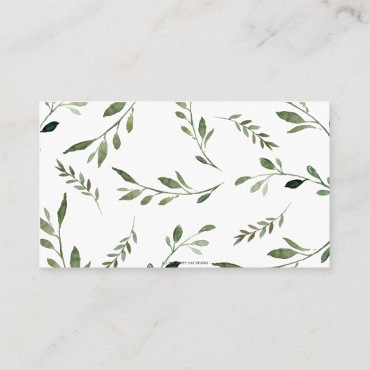 森の森の動物の緑の本ベビー エンクロージャーカード (裏面)