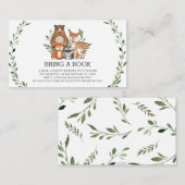 森の森の動物の緑の本ベビー エンクロージャーカード (正面/裏面)