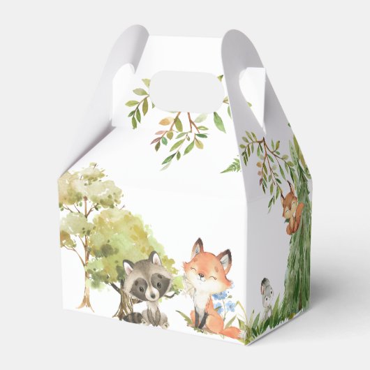 森の森の動物の赤ちゃんシャワー フェイバーボックス (裏面サイド)
