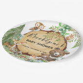 森の森の動物の赤ちゃんシャワー ペーパープレート (アングル)