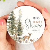 森の森の動物の赤ちゃんシャワー ラウンドペーパーコースター