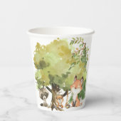 森の森の動物の赤ちゃんシャワー 紙コップ (裏面)