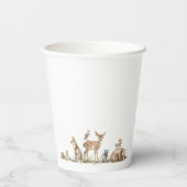 森の森の動物の赤ちゃんシャワー 紙コップ (裏面)