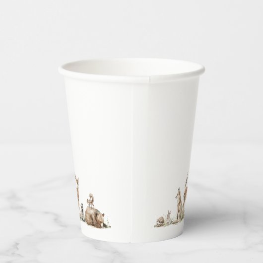 森の森の動物の赤ちゃんシャワー 紙コップ (右)
