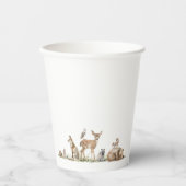 森の森の動物の赤ちゃんシャワー 紙コップ (正面)