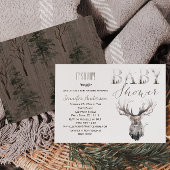 森の森の動物の鹿の少年の赤ちゃんシャワー 招待状