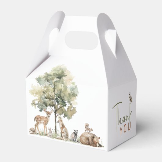森の森の動物アドベンチャーベビーシャワー フェイバーボックス (裏面サイド)