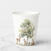 森の森の動物アドベンチャーベビーシャワー 紙コップ (裏面)