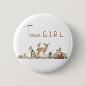 森の森の動物ジェンダーがチームガールを明かす 缶バッジ (正面)