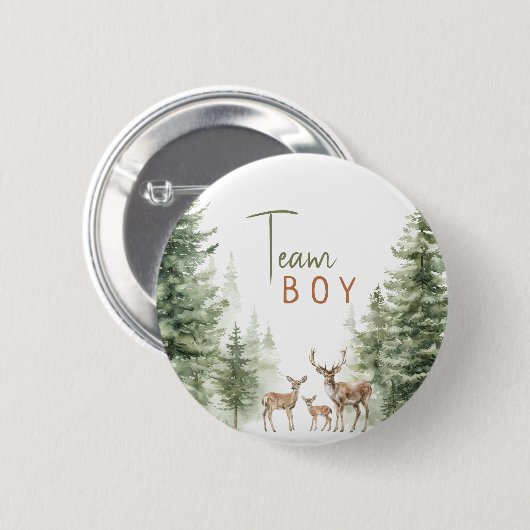 森の森の動物ジェンダーがチームボーイを明かす 缶バッジ (正面&裏面)
