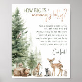 森の森の動物ママのおなかの大きさ ポスター (正面)