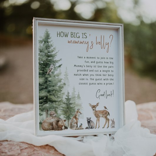 森の森の動物ママのおなかの大きさ ポスター