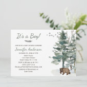 森の森の国クマ男の子の赤ちゃんシャワー 招待状 (スタンド正面)