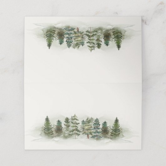 森の森の座席表の誕生日または赤ちゃんシャワー プレイスカード (外部開封)