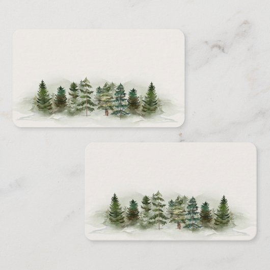 森の森の座席表の誕生日または赤ちゃんシャワー プレイスカード (正面/裏面)