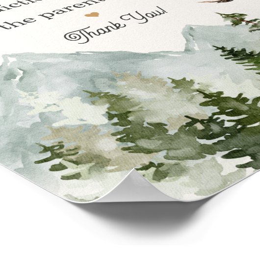 森の森の森のアドバイスの赤ちゃんシャワーのサイン ポスター (角)