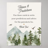 森の森の森のアドバイスの赤ちゃんシャワーのサイン ポスター (正面)