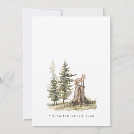 森の森の森の動物ああベビー!赤ちゃんシャワー 招待状 (裏面)