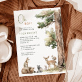 森の森の森の動物ああ男の子!赤ちゃんシャワー 招待状