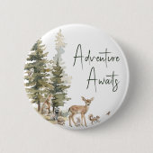 森の森の森の動物の冒険が待ち受ける 缶バッジ (正面)