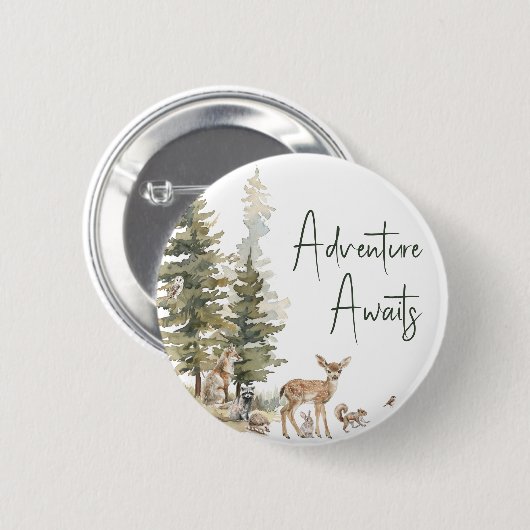 森の森の森の動物の冒険が待ち受ける 缶バッジ (正面&裏面)