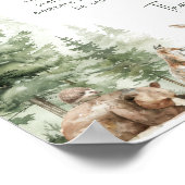 森の森の森の動物の家族の伝統のサイン ポスター (角)