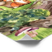 森の森の森の動物の歓迎の看板ポスター ポスター (角)