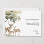 森の森の森の動物の水平誕生日パーティー サンキューカード (裏面)