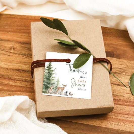 森の森の森の動物の赤ちゃんシャワーありがとう フェイバータグ