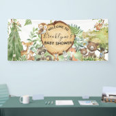 森の森の森の動物の赤ちゃんシャワーへようこそ 横断幕 (トレードショー)