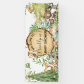 森の森の森の動物の赤ちゃんシャワーへようこそ 横断幕 (縦)