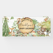 森の森の森の動物の赤ちゃんシャワーへようこそ 横断幕 (横)