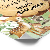 森の森の森の動物の赤ちゃんシャワー歓迎ボード ポスター (角)