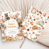 森の森の森の動物カボチャの誕生日パーティー 招待状