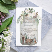 森の森の森の動物メイスンジャベビーシャワー 招待状