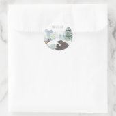 森の森の熊の誕生日またはシャワー ラウンドシール (バッグ)