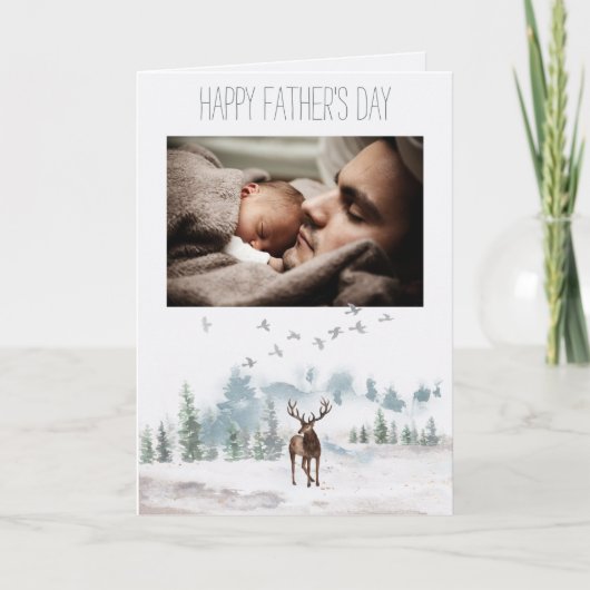 森の森の父の日と写真 カード (正面)