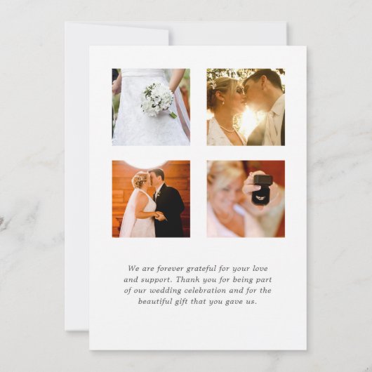 森の森の緑結婚の写真コラージュ サンキューカード (裏面)