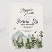 森の森の誕生日パーティー招待状 招待状 (正面/裏面)