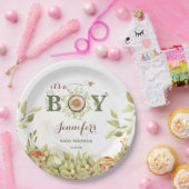 森の森の赤ちゃんシャワーマッシュルーム緑 ペーパープレート (パーティー)