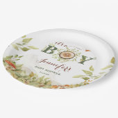 森の森の赤ちゃんシャワーマッシュルーム緑 ペーパープレート (アングル)