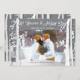 森の森の雪のシーン写真のホリデーカード 招待状