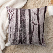 森の森の雪の冬の風景 クッション (ブランケット)